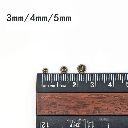 30 Mini-boutons métalliques (3-8 mm) – Boutons ronds à 2 trous pour vêtements de poupée DIY, couture, scrapbooking et loisirs créatifs