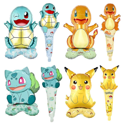 Pokémon Standing Foil Balloon – Pikachu Cartoon Hand Stick Balloon for Boys & Girls Birthday Party Decorations & Baby Shower Supplies