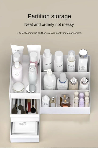 Plastic Desktop Storage Organizer – Multi-Drawer Makeup, Skincare & Office Supply Organizer