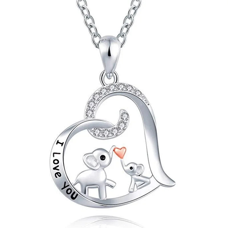 Mother & Baby Elephant Necklace for Women – Exquisite Animal Pendant Clavicle Chain, DIY Jewelry & Mother’s Day Gift