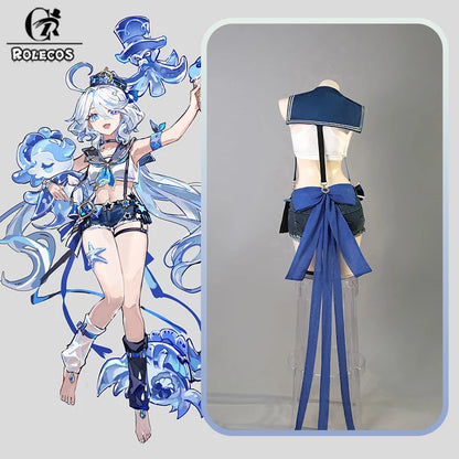 Genshin Impact Furina Cosplay Costume – Fanart Swimwear Swimsuit Outfit for Women, Halloween & Roleplay Costume Set