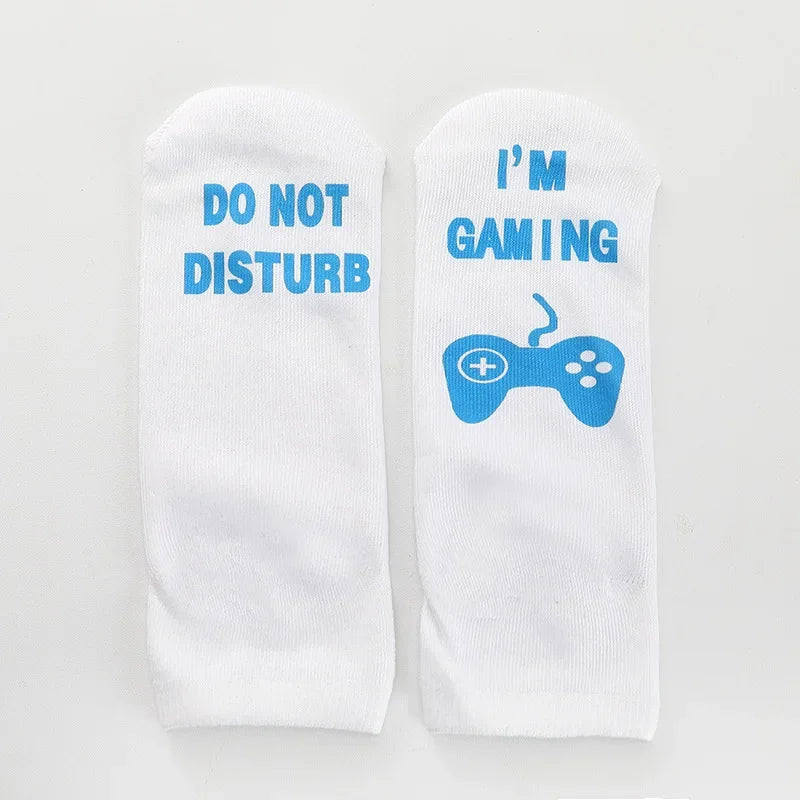Funny Harajuku Word Print Socks – Unisex Cotton Crew Socks for Men & Women, Hip Hop Streetwear Skateboard Style