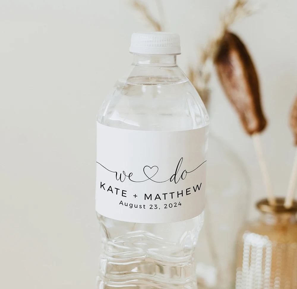 Personalized Wedding Water Bottle Labels – Custom Thank You Stickers for Bridal Shower, Birthday Party & Wedding Welcome Gifts | Event Decor