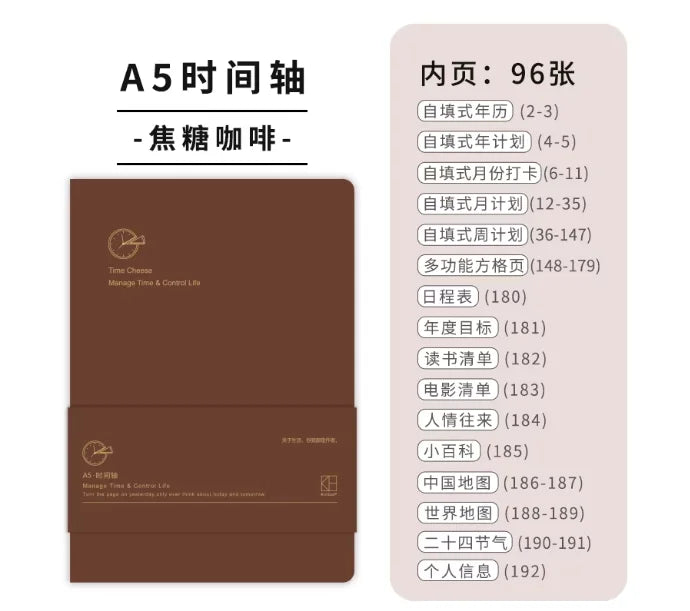 Kinbor Undated Weekly Planner – Portable Daily, Monthly & Schedule Journal Notebook
