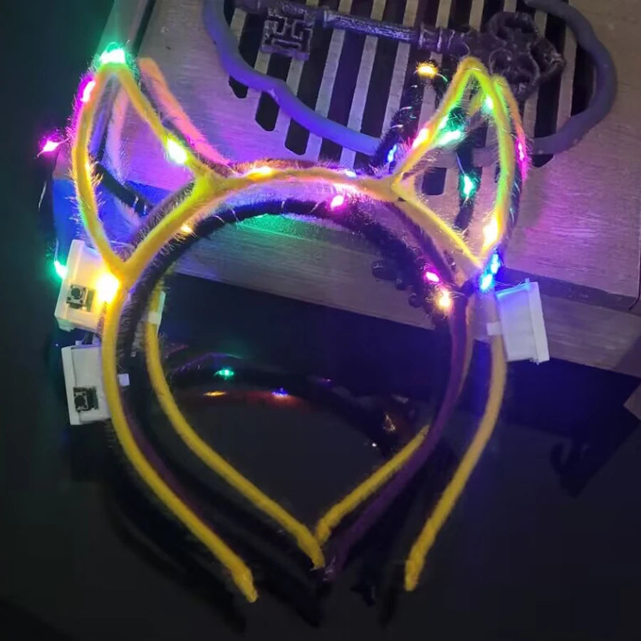 Serre-tête lumineux LED Oreilles de Chat & Lapin – Bandeau lumineux pour Anniversaires, Festivals & Mariages