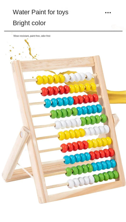 Classic Wooden Counting Toy – 100 Beads Montessori Abacus, Preschool Math Learning Toy, Number Arithmetic Practice Board, Early Education Gift for Toddlers