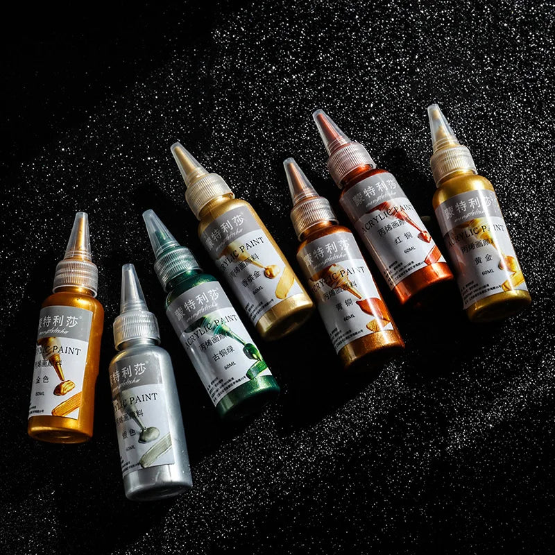 60ml Metallic Gold Acrylic Paint – Waterproof DIY Pigment for Art & Craft Projects