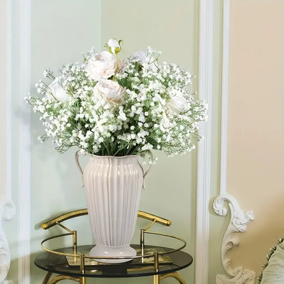 90 unidades de flores artificiales de paniculata de tacto real – Ramo de gypsophila sintética resistente a la oxidación con tallos | Decoración para el hogar, la oficina y bodas