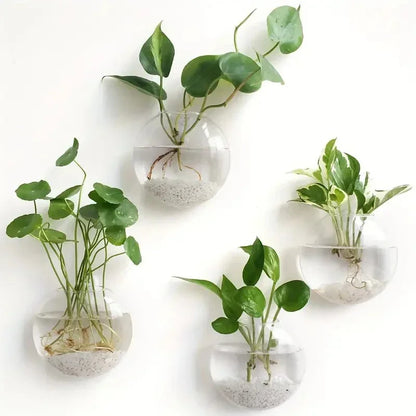 Wall Hanging Glass Terrarium Planter – Self-Watering Hydroponic Crystal Vase for Home & Office Décor (2/4/6 Pack)