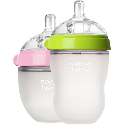 Paquete de 2 Biberones de Silicona sin BPA de 5oz y 8oz para Recién Nacidos y Bebés