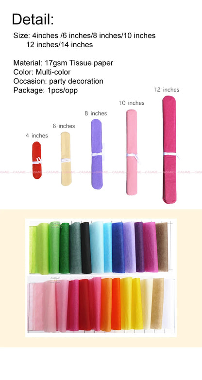 5PCS Tissue Paper Pom Poms – 4–12 Inch Paper Flower Balls for Weddings, Birthdays & Party Decorations