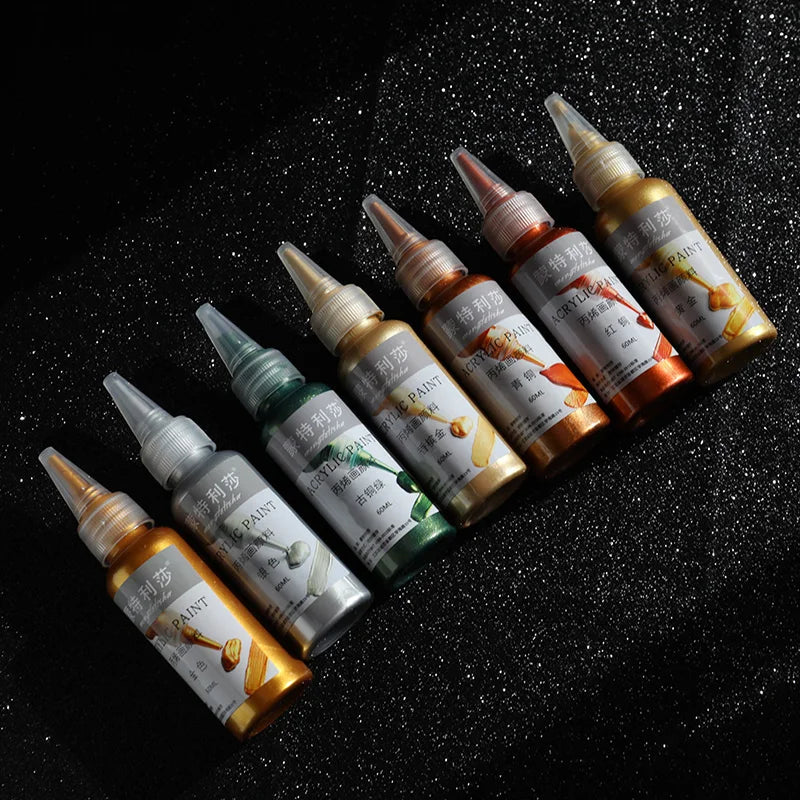 60ml Metallic Gold Acrylic Paint – Waterproof DIY Pigment for Art & Craft Projects