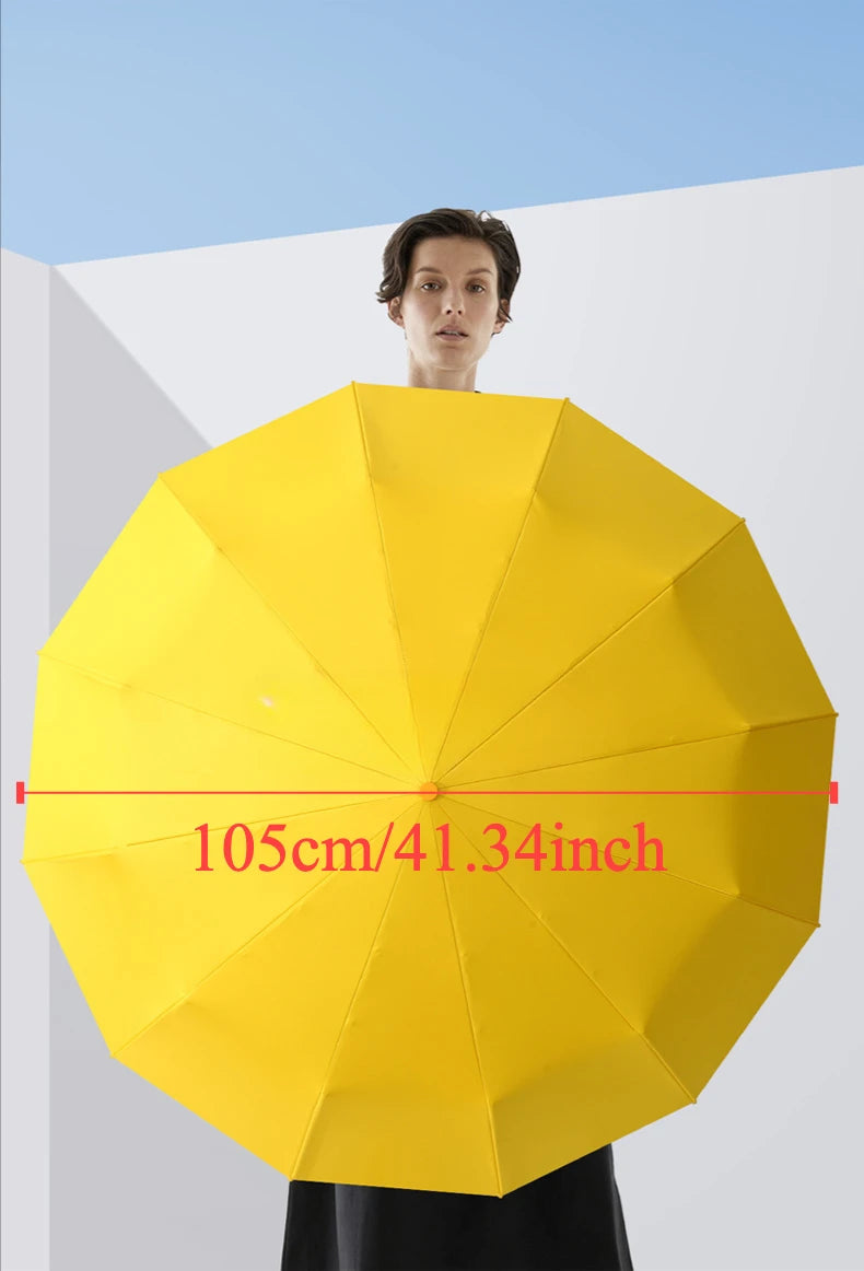 Paraguas Automático Cortavientos de 72 Huesos – Paraguas Grande Plegable para Lluvia con Protección UV para Hombres y Mujeres, Paraguas Impermeable de Alta Resistencia para Exteriores