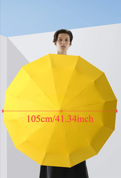Paraguas Automático Cortavientos de 72 Huesos – Paraguas Grande Plegable para Lluvia con Protección UV para Hombres y Mujeres, Paraguas Impermeable de Alta Resistencia para Exteriores