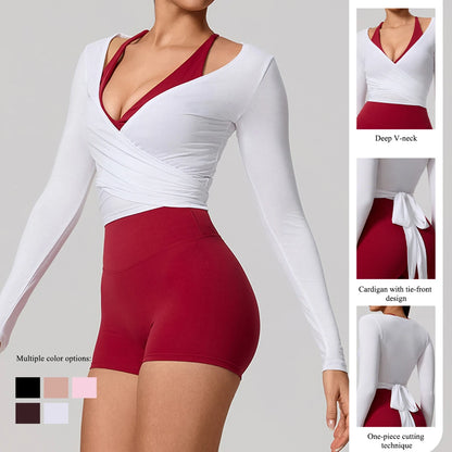 Women’s Long Sleeve Yoga Top – Quick-Dry Breathable Sportswear for Gym, Pilates, Dance & Ballet