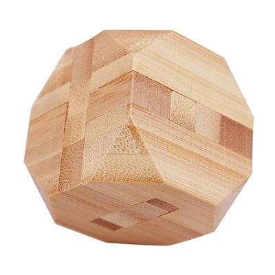 Wooden Burr Puzzle Lock – 3D Brain Teaser IQ Game, Luban Kongming Lock Interlocking Puzzle Toy, Mind Logic Challenge & Montessori Educational Toy