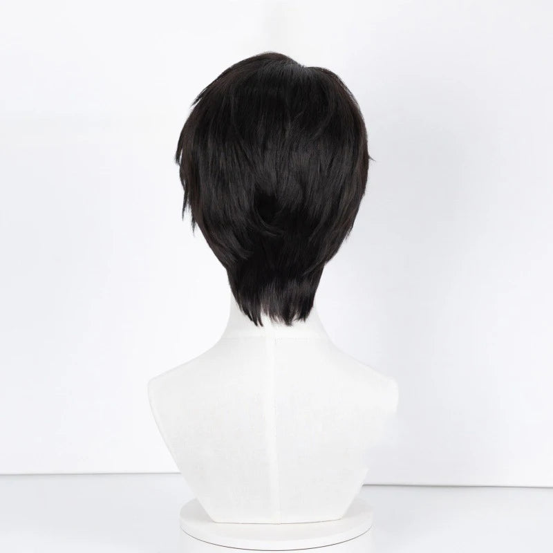 Love and Deepspace Caleb Inspired Cosplay Wig – Men’s Black Short Heat Resistant Synthetic Hair for Carnival, Party & Roleplay Accessories