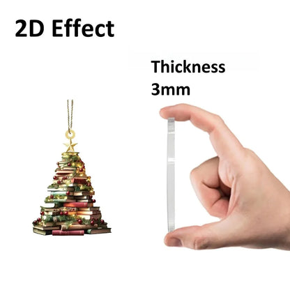Acrylic Flat Christmas Santa Pendant – Multifunctional Character Hanging Ornament for Christmas Tree, Holiday Home Decor & Gifts