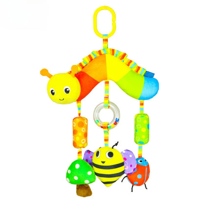 Peluche de actividades "Bebé Arcoíris" – Juguete sensorial colgante para cochecito para 0-12 meses, juguete móvil para asiento de coche y cuna, juguete de viaje suave y educativo para el desarrollo y juego del recién nacido.