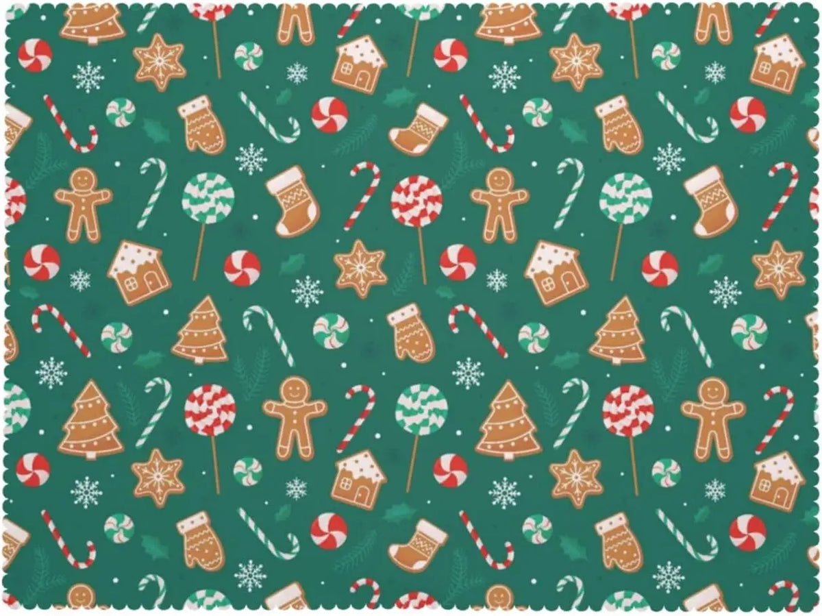 Christmas Candy Cane Gingerbread Waterproof Tablecloth – Winter Holiday Dining Table Cover for Kitchen, Home & Xmas Decor