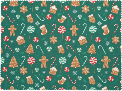 Christmas Candy Cane Gingerbread Waterproof Tablecloth – Winter Holiday Dining Table Cover for Kitchen, Home & Xmas Decor