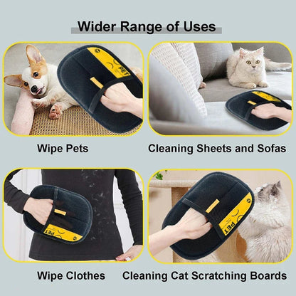 Guante quitapelos para mascotas – Cepillo rodillo quita pelusas 2 en 1 lavable y reutilizable para perros y gatos