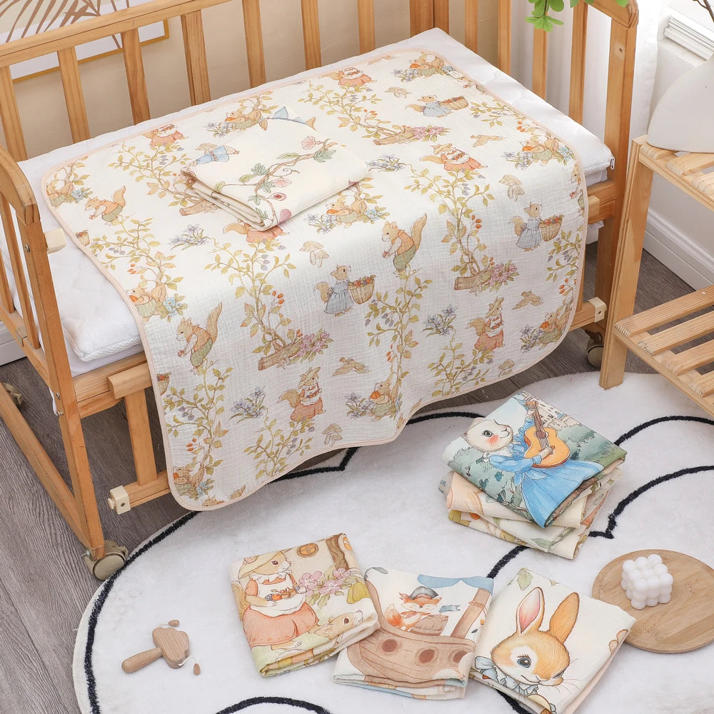 Toalla de baño y manta de gasa de algodón para recién nacidos – Muselina suave y absorbente Clase A para bebés y niños pequeños