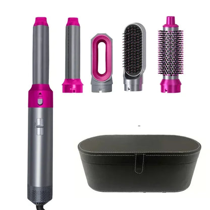 5-in-1 Hair Dryer & Styling Tool Set – Professional Hot Air Brush, Curling Iron, Hair Straightener & Volumizing Comb for Home & Salon Use