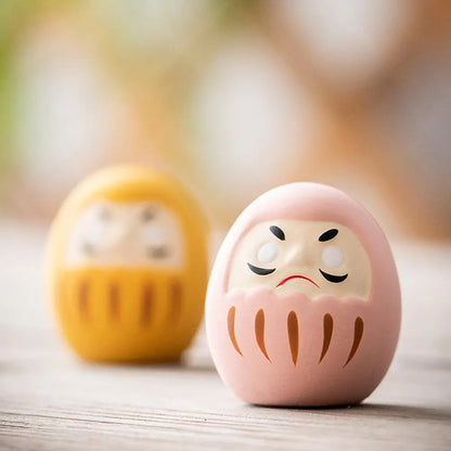 Japanese Daruma Doll Figurine – Traditional Ceramic Lucky Fortune Charm, Miniature Home Decor Ornament & Cultural Gift