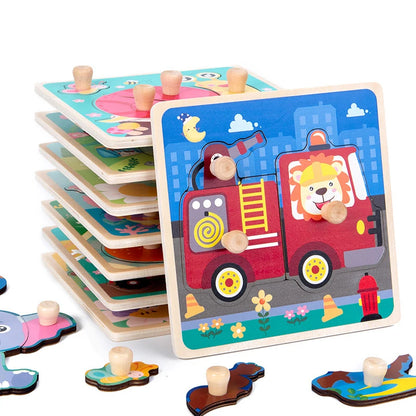 Jouet de puzzle en bois Montessori pour bébé – Jeu d'apprentissage éducatif pour les tout-petits de 1 à 3 ans, activité de développement cérébral d'association de formes pour enfants, cadeau d'anniversaire et jouet d'apprentissage précoce