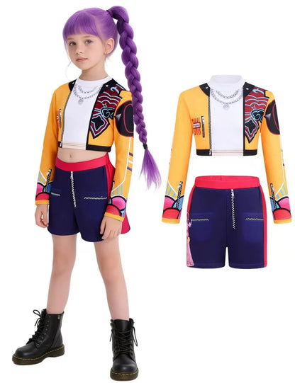 Kids Cosplay Costume Set – Cartoon Anime Stage Performance Outfit for Girls, Movie Roleplay Party Clothing (Ages 3–12 Years)