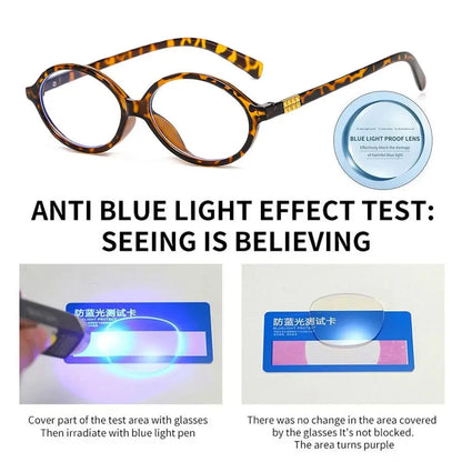 Y2K Retro Oval Glasses for Women – Sweet & Cool Vintage Eyewear with Anti-Blue-Light Lenses for Reading & Computer Use