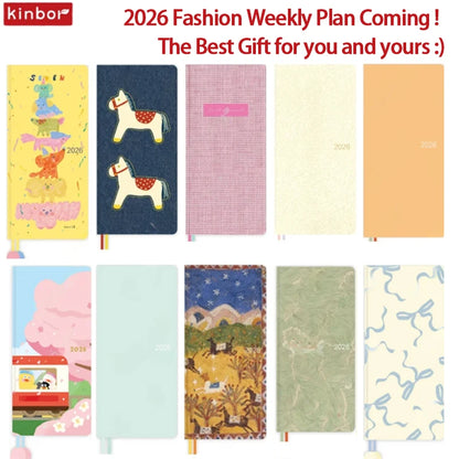 Kinbor Undated Weekly Planner – Portable Daily, Monthly & Schedule Journal Notebook