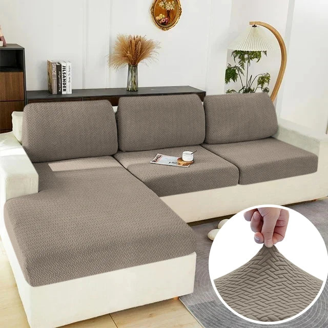 Stretch Jacquard Sofa Seat Cushion Cover – Washable Furniture Protector for Sectional & Loveseat Sofas