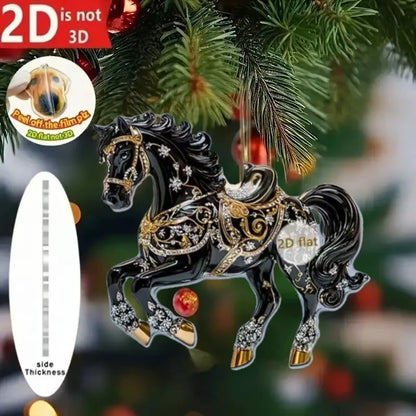 Cute Cat 2D Acrylic Christmas Pendant – Flat Hanging Ornament for Xmas Tree, Holiday Party & Festive Home Decor