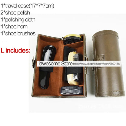 Professional Shoe Care Kit – Portable Leather Shoe Cleaning & Polishing Set with Brush, Shoehorn & Shine Tools for Boots & Sneakers
