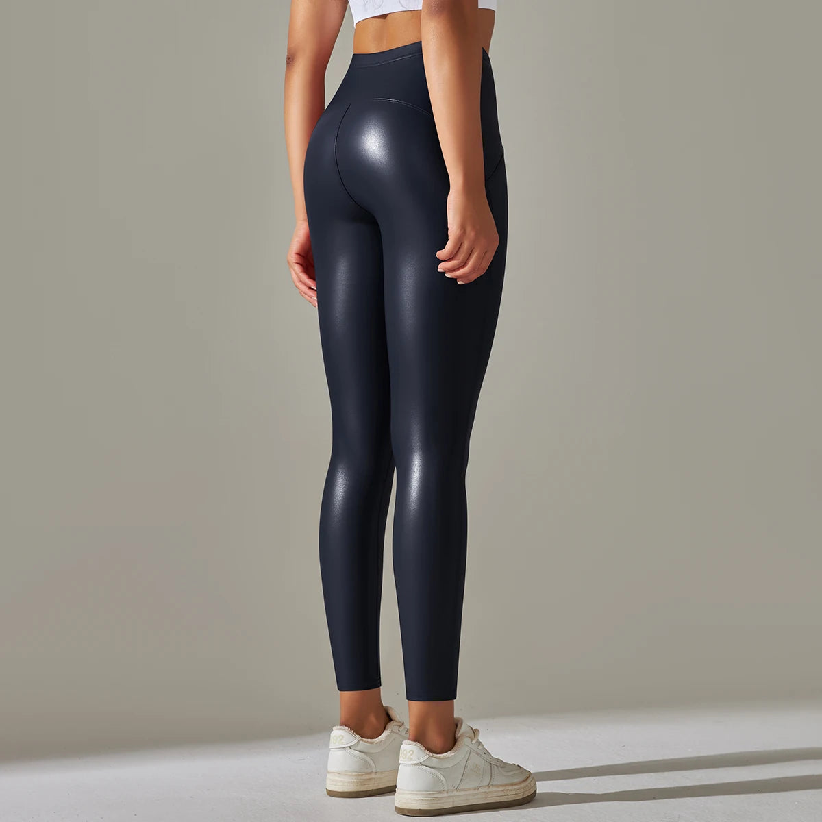 6 Color Autumn Winter Thin Velvet PU Leather Leggings Women High Elastic Waist Trousers Sexy Slimming Pants