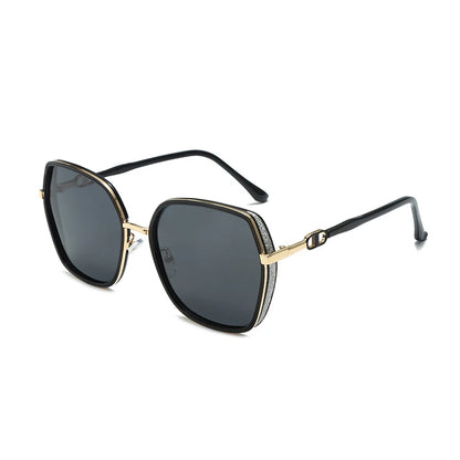 Women's Polarized Sunglasses – Oversized Retro Square Frames with UV400 Protection & Gradient Lenses, Stylish Fashion Eyewear