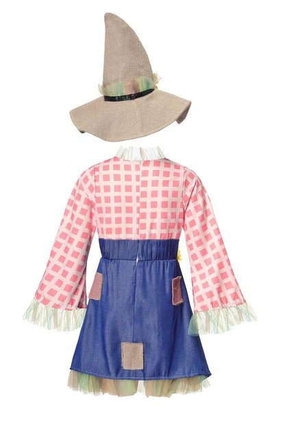 Parent-Child Pioneer Girl Cosplay Costume – Colonial Floral Village Dress with Hat for Kids Halloween, Carnival & Dress-Up Role Play