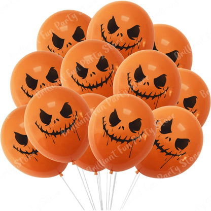 12-Inch Halloween Latex Balloons – Black, Orange, White & Pink Balloons for Halloween Parties, Holiday Events, Party Favors & Decorations