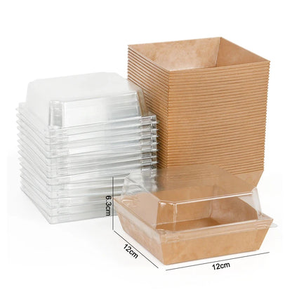 5/10PCS Kraft Paper Cake & Dessert Boxes for Donuts, Cookies, Sandwiches, Bakery Packaging & Party Favors