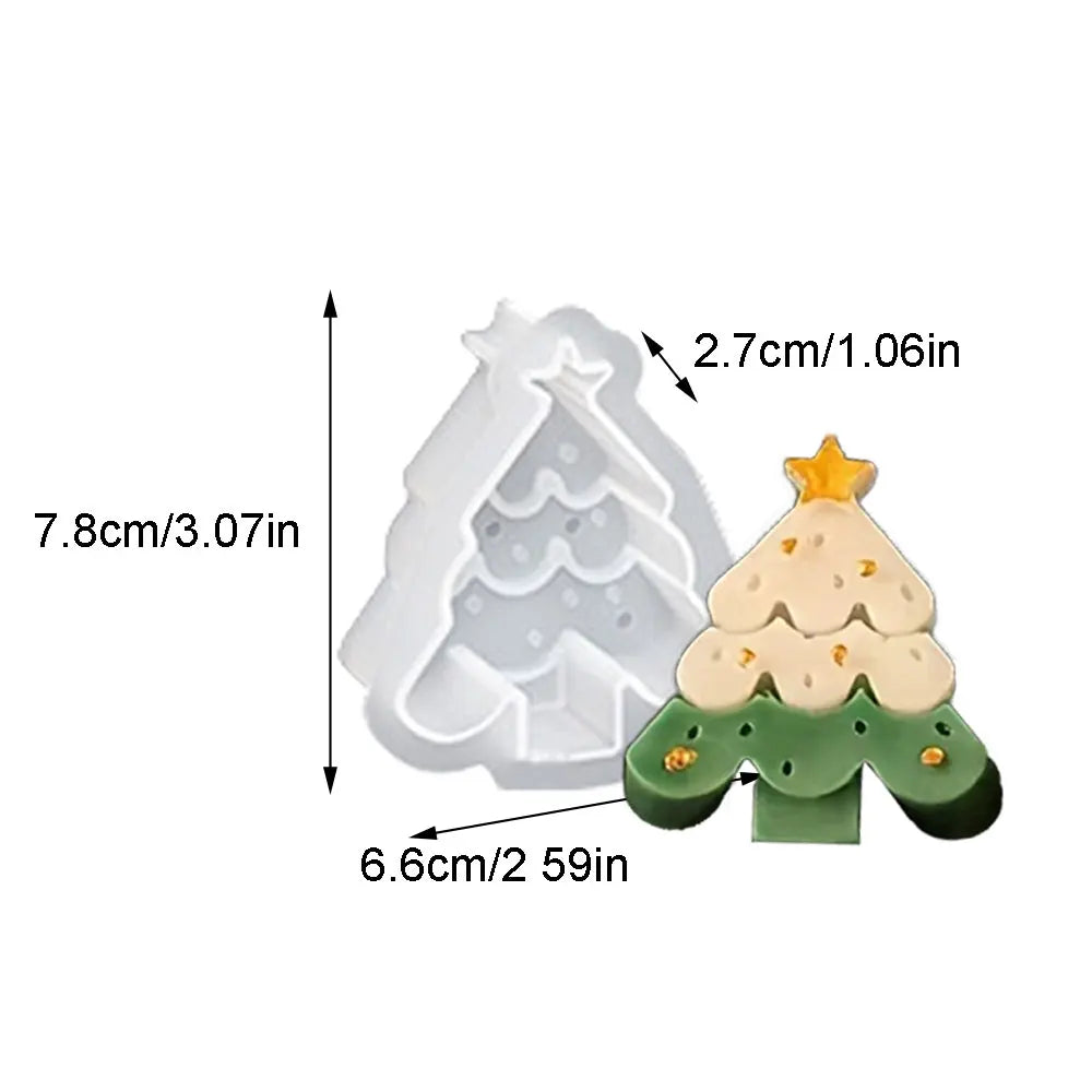 1-3PCS Christmas Silicone Candle Molds – Christmas Tree, Snowflake & Gingerbread Man Shapes for DIY Resin, Drip Glue & Handmade Winter Crafts