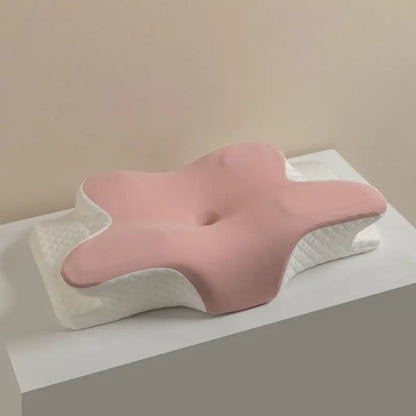 Oreiller en mousse à mémoire de forme rafraîchissant pour l'été – Oreiller cervical à rebond lent, oreiller ergonomique papillon pour le sommeil, coussin orthopédique respirant pour un repos confortable et un soutien du cou