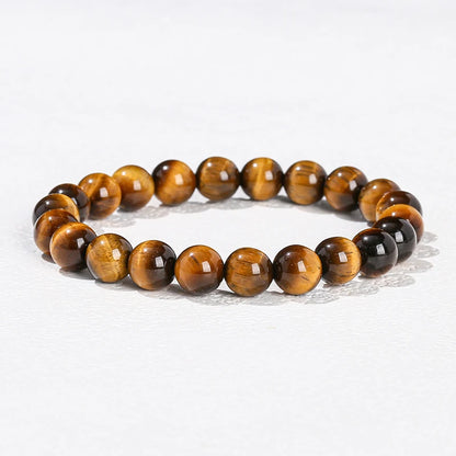 Natural Stone Beaded Bracelet – Obsidian, Fluorite, Quartz & Jasper Crystal Stretch Bracelet for Men & Women | Yoga Healing Jewelry
