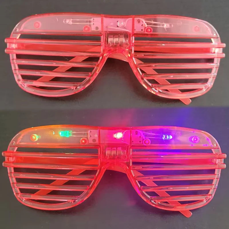Lunettes de fête lumineuses à LED – Lunettes néon phosphorescentes 3 modes pour anniversaires, mariages et festivals