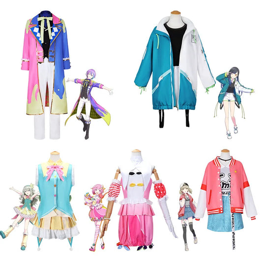 Set de disfraz de cosplay inspirado en juego de anime – Traje completo de uniforme de personaje de escenario colorido (Conjunto completo para eventos de cosplay y fiestas temáticas)