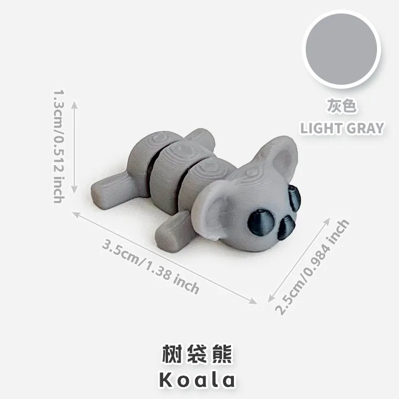 10/50 unidades de figuras de mini animales impresas en 3D – Modelos de simulación de dibujos animados móviles, juguetes coleccionables bonitos, decoración de escritorio y set de regalo de cumpleaños