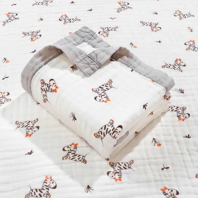 Manta de bebé de gasa 100% algodón de 6 capas – Suave, transpirable, arrullo para recién nacidos, envoltura para bebés y toalla de baño absorbente para bebés