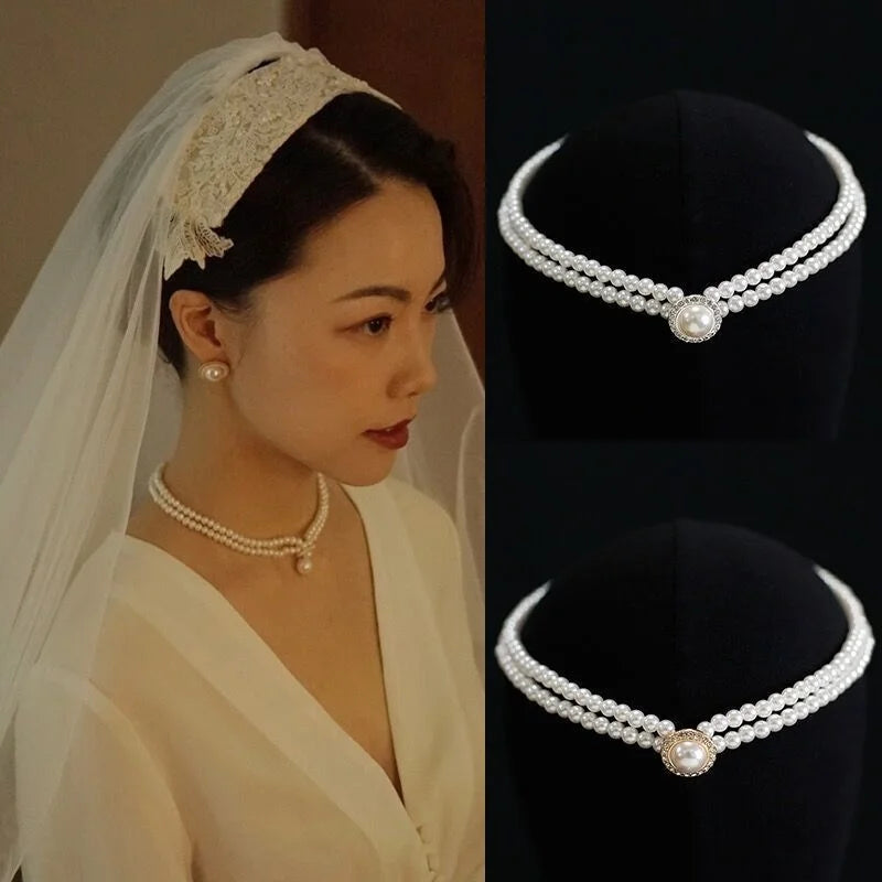Nuevo collar gargantilla de perlas barrocas para mujer, lujoso, para bodas, fiestas, collar de cuentas de tres capas, torques, regalo de joyería de moda para damas
