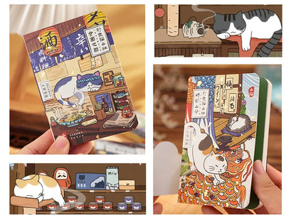 Carnet de poche Kawaii Chat de dessin animé – Mini carnet, agenda et journal de style japonais pour l'école et les voyages